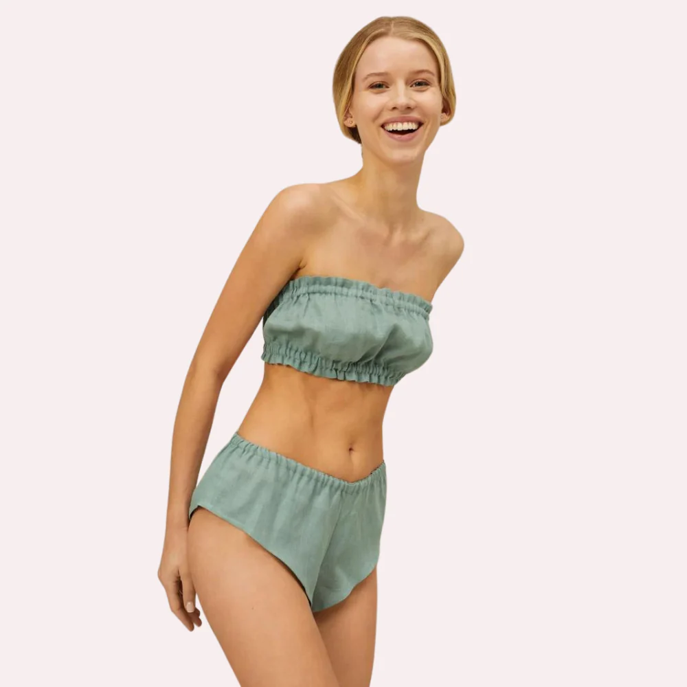 OxJmjtwxBscbiC3pkTQF2TQ803AWD6tg7TwnLiVF.webp French Daina Organic Cotton Ruffled Bandeau & Vintage Knickers Set - Trending Products with Video Catalogue product image 2