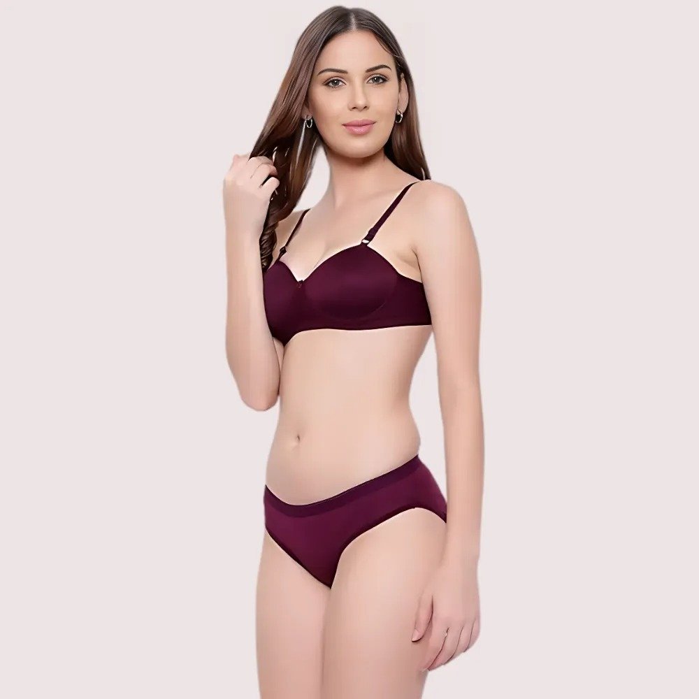 RkpVRKHYqsvQ129ih7CxRYjKda0zKYOMVuviemOO.jpg Padded Non-Wired Push-Up Bra Panty Set ( 2 Pack ) - Image 2