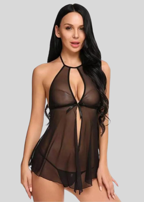 S0FDe4piGKna5aQQWZc8cplPpDj5pohJZro8pS70.png Elegant Lace Black Babydoll Nightwear - Image 2