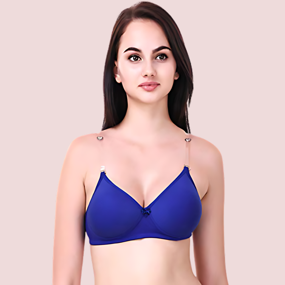 Discover the Premium you. Shop Premium T Shirts, Ladies Innerwears, Bags and more Blue Transparent Strap Bra