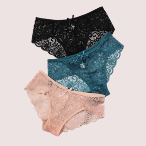 Women's Floral Bow Lace Panties Pack (Of 3)