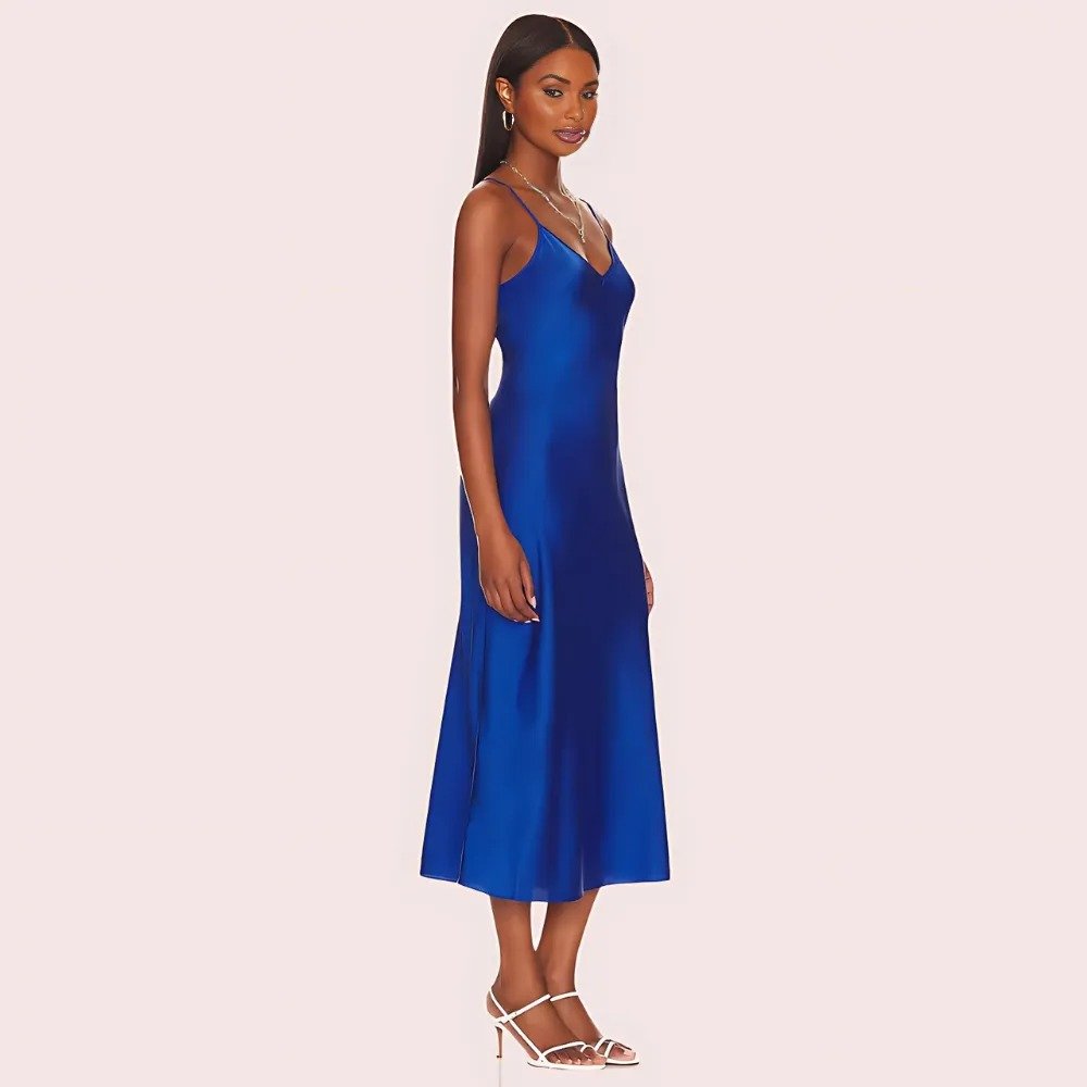WMphBFxRupcoSYDJ8zhsC1yB9d2az8IpKwrca3xC.jpg Glamorous Blue Satin Slip Midi Dress - Image 2
