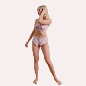 French Daina Organic Cotton Ruffled Bandeau & Vintage Knickers Set - Trending Products with Video Catalogue