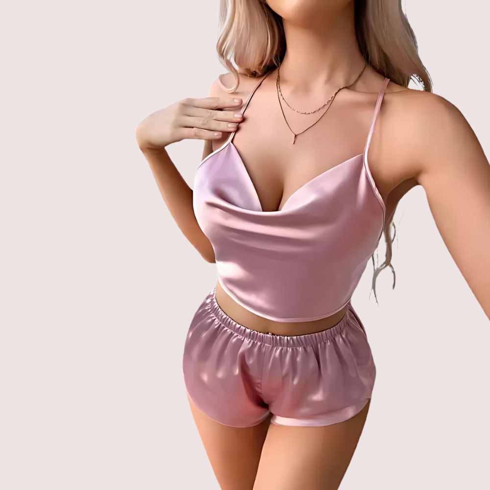 dSeD3r0HAt4wo7xAWVqeEVl9gdZ11kRRVrl6L7uX.png Luxury Silk Camisole & Shorts Set - Exotic Nightwear product image 3