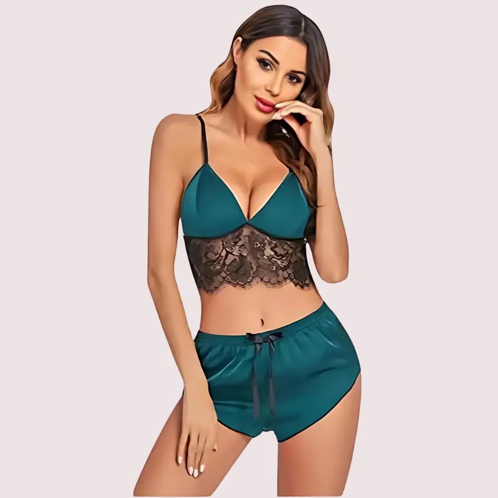 eEHYYgkSkOoGUKZfIcQ9KgcTFLxRnER7WiTAYjQE.jpg Soft Satin Sleep Sets with Lace Accents - Image 2