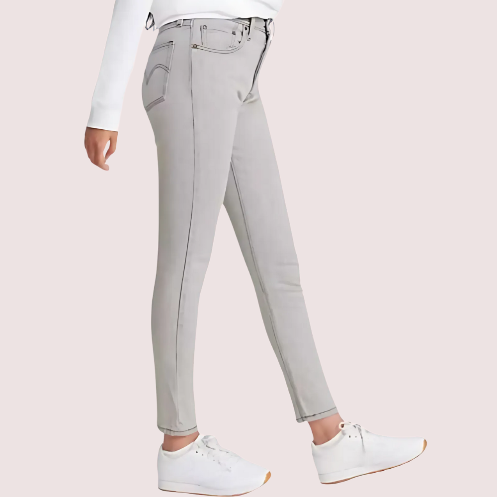 tbGMznEOi74VHpTA2F58VdaB7WoGLWN6Pf7oDtYq.png High Rise Skinny Jeans in Gray with Low Stretch - Image 3