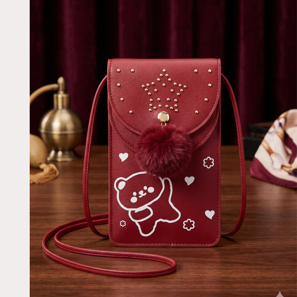 tdt1hHHs5OlQHdAkLOa3CjMI6L8P12Rah1TBV1ci.png Ruby Star Pom-Pom Mobile Sling Bag - Image 3