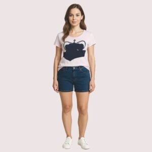 Pink Crown Graphic Casual Tee