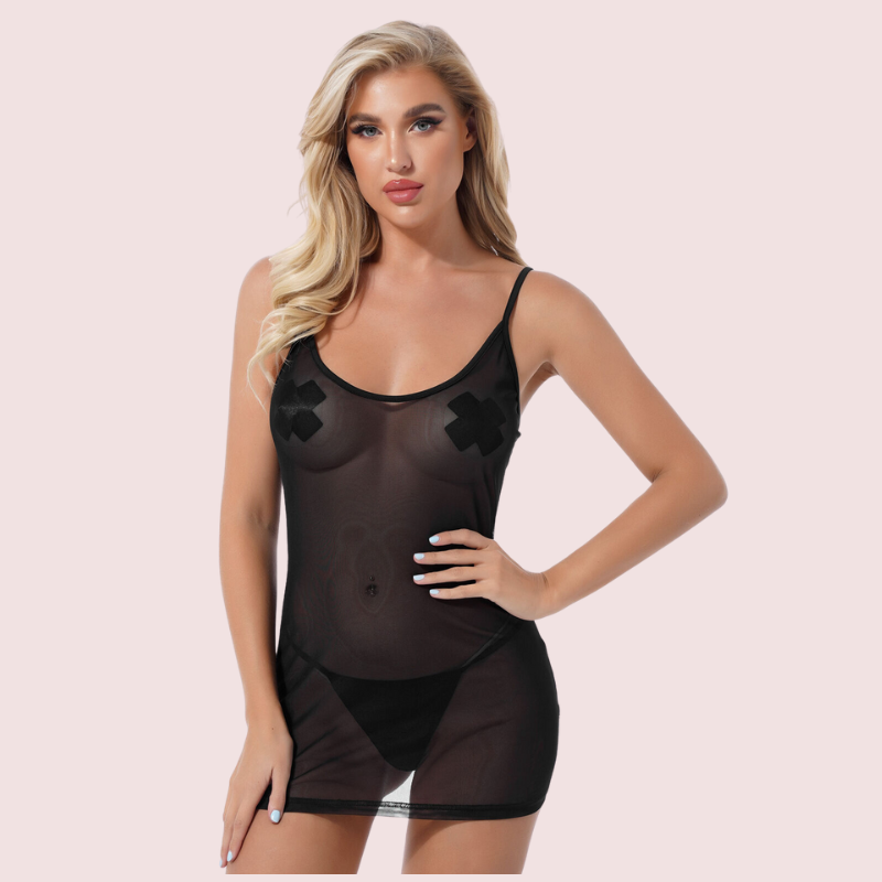 w0TZE0PjqHTffIo3iKqSOyWmG2cyKQB0QgE8yelv.png Sexy see through black mesh Chemise - Image 2