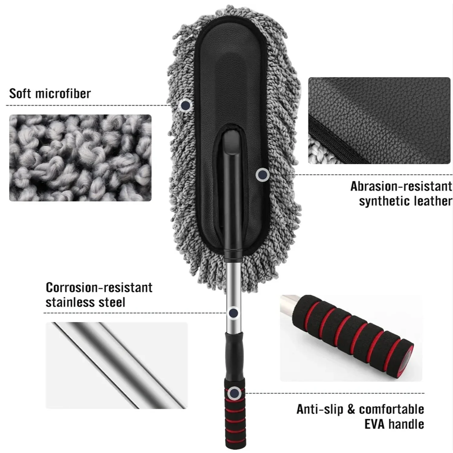 06-4749_microfiber_cleaning_duster.webp Car Duster – Retractable Handle Microfiber | Velvet Wheels - Car Duster product image 5