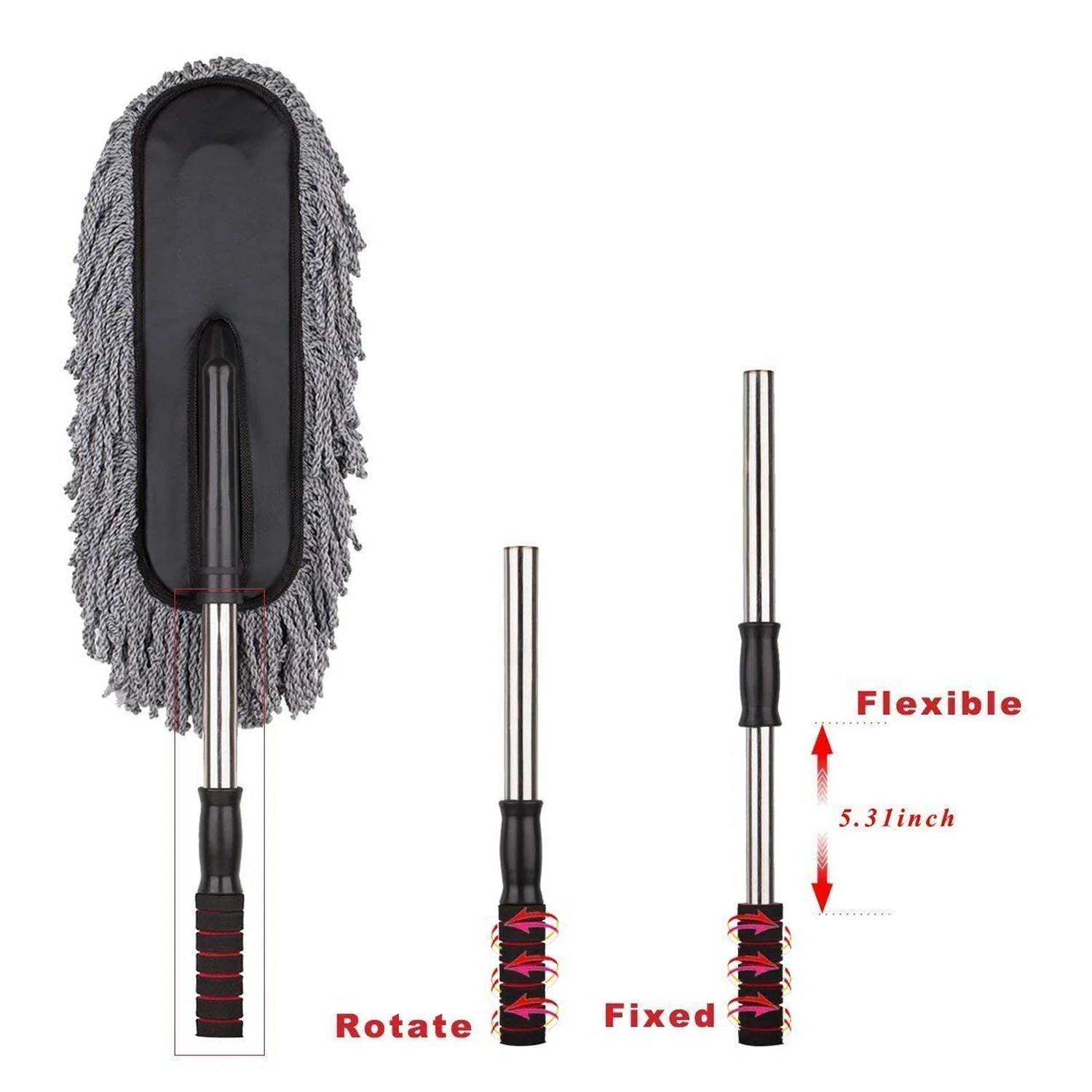 09-4749_microfiber_cleaning_duster.webp Car Duster – Retractable Handle Microfiber | Velvet Wheels - Car Duster product image 8