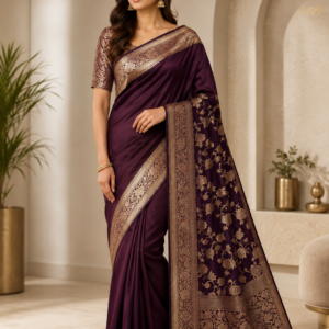 Katan Silk Zari Work Designer Banarasi Saree - Banarasi Sarees