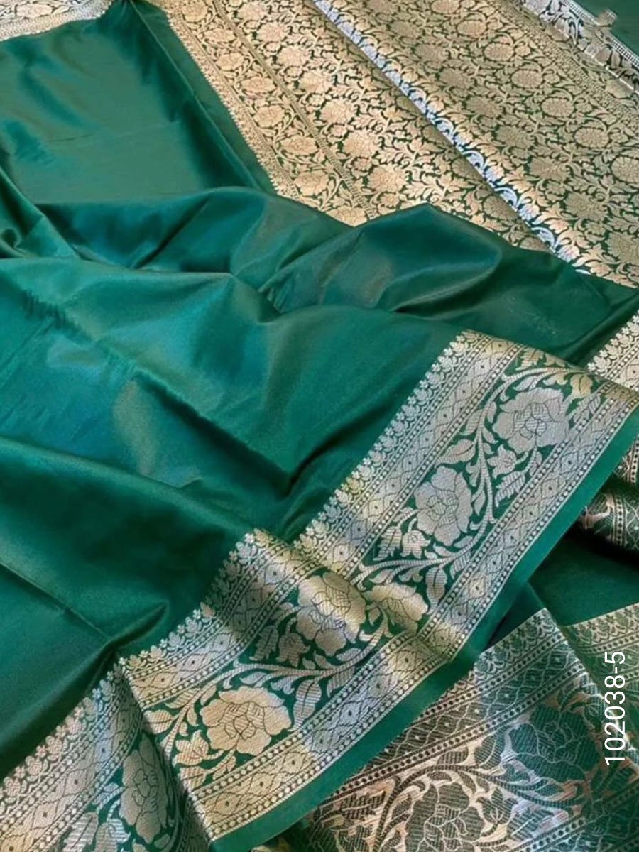 soft-silk-zari-work-plain-banarasi-saree-6 Soft Silk Zari Work Plain Banarasi Saree - Banarasi Sarees product image 7