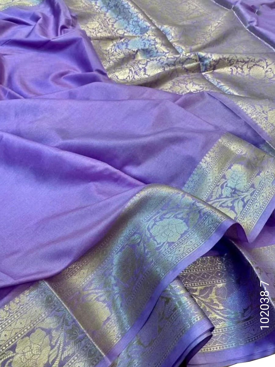 soft-silk-zari-work-plain-banarasi-saree-8 Soft Silk Zari Work Plain Banarasi Saree - Banarasi Sarees product image 9