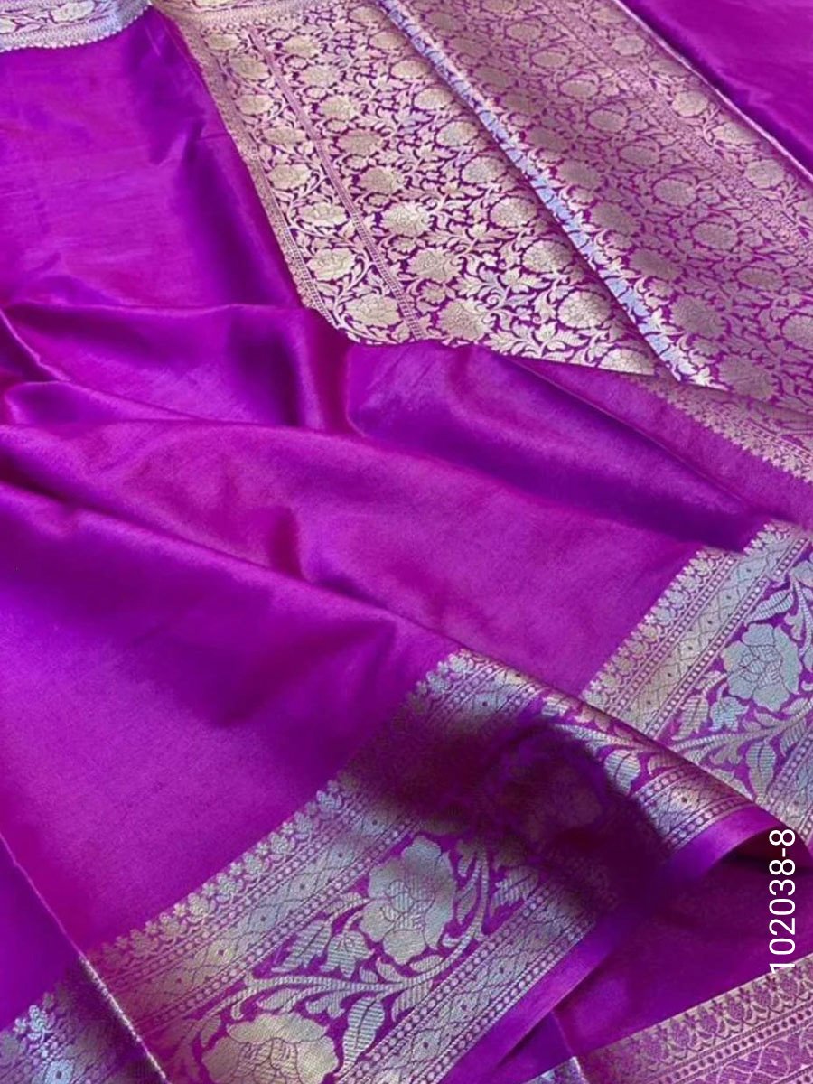 soft-silk-zari-work-plain-banarasi-saree-9 Soft Silk Zari Work Plain Banarasi Saree - Banarasi Sarees product image 10